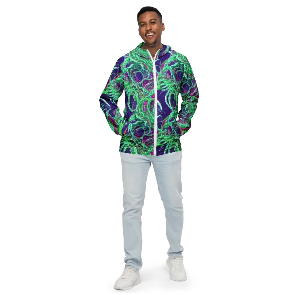 Emerald Starflow on Men's Windbreaker — Front
