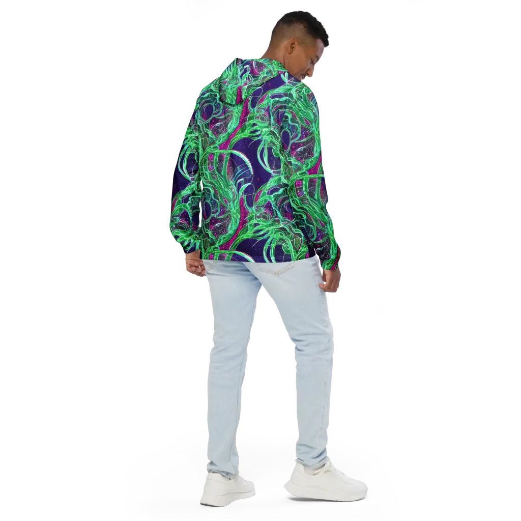 Emerald Starflow on Men's Windbreaker — Back