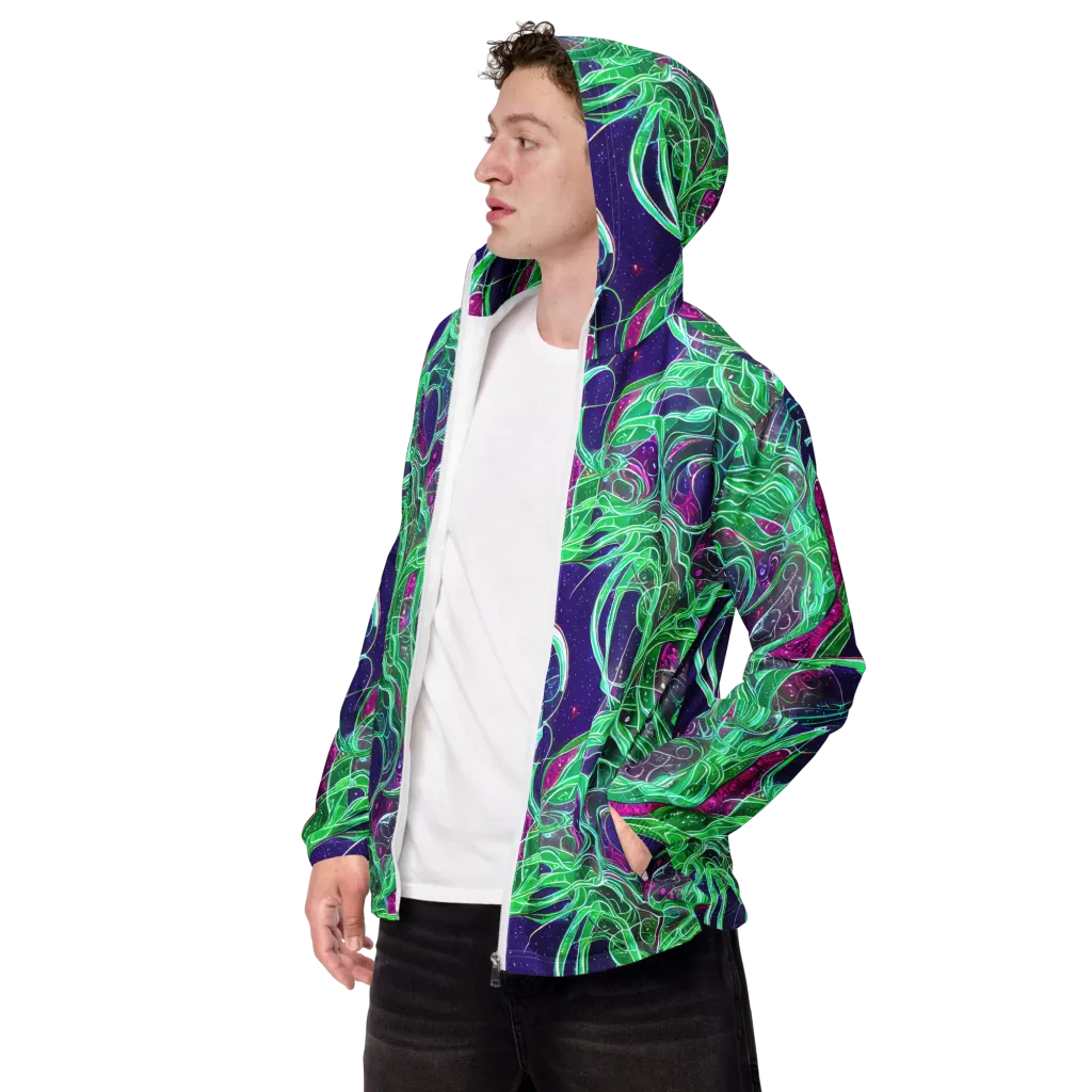 Emerald Starflow on Men's Windbreaker — Left Front