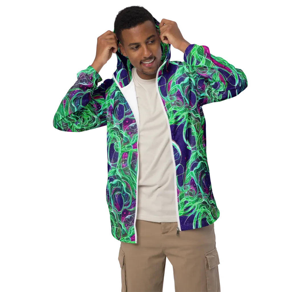 Emerald Starflow on Men's Windbreaker — Front