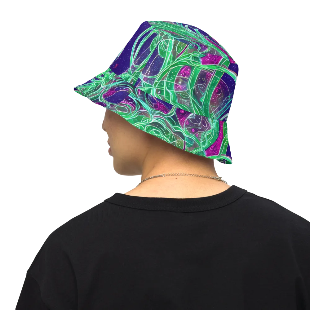 Emerald Starflow on Reversible Bucket Hat — Back Inside