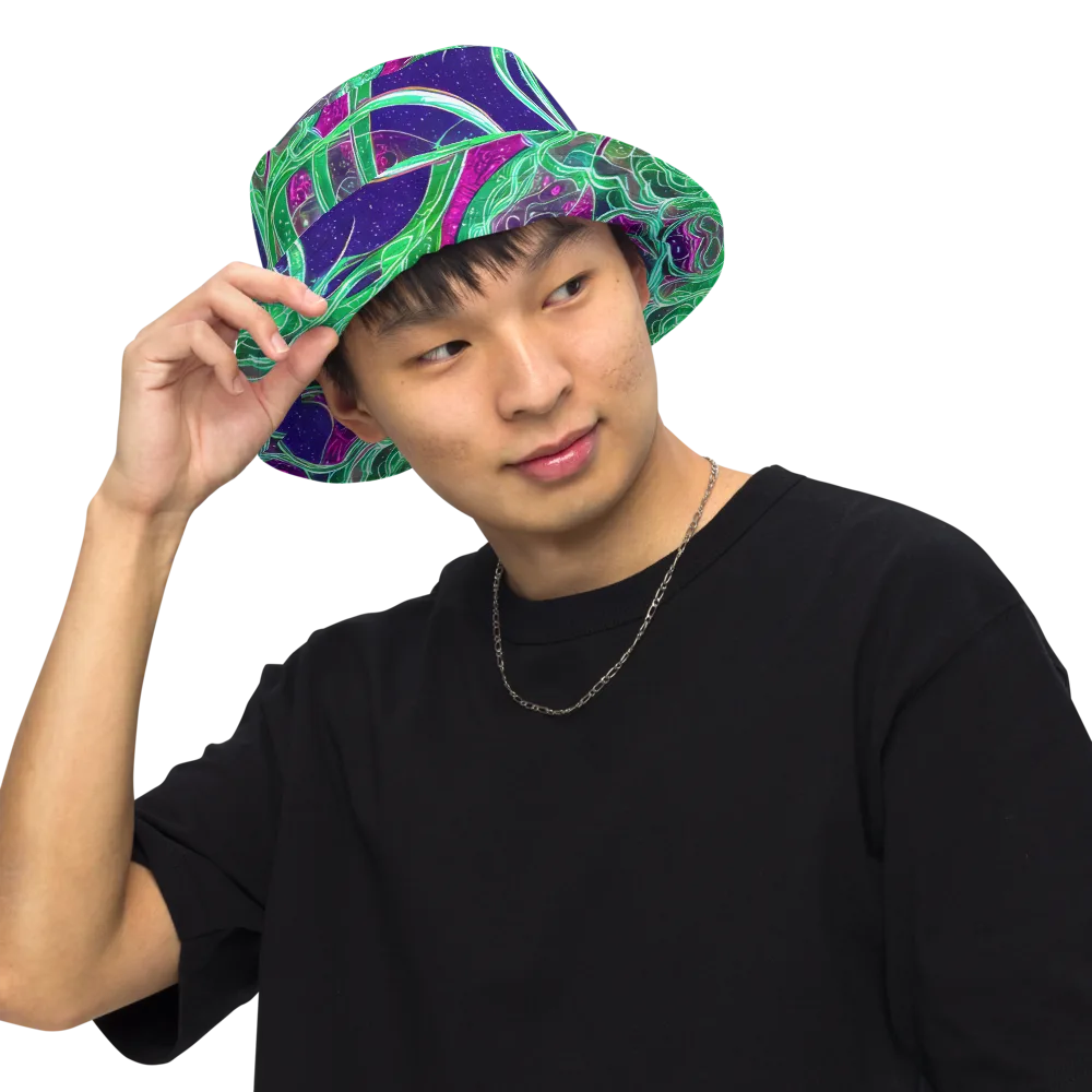 Emerald Starflow on Reversible Bucket Hat — Front Inside