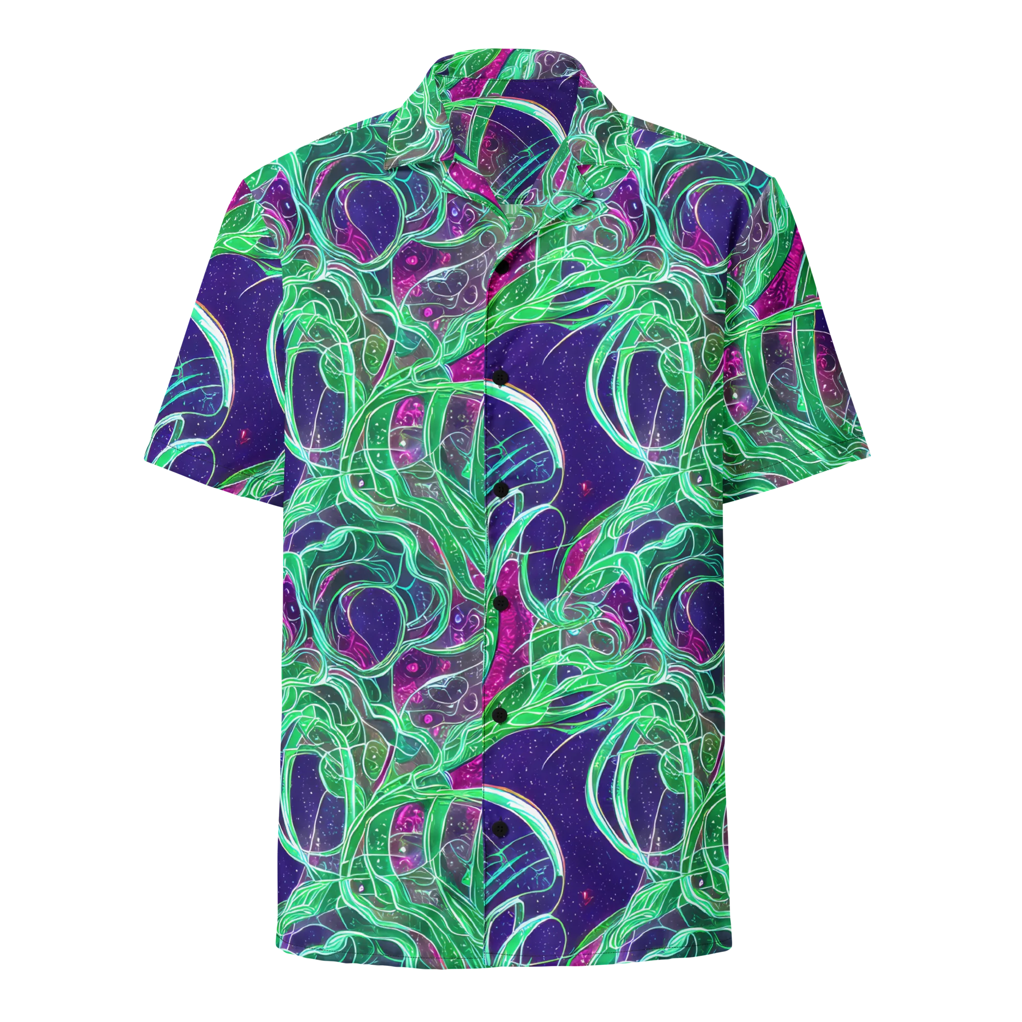 Emerald Starflow on Button Shirt — Front