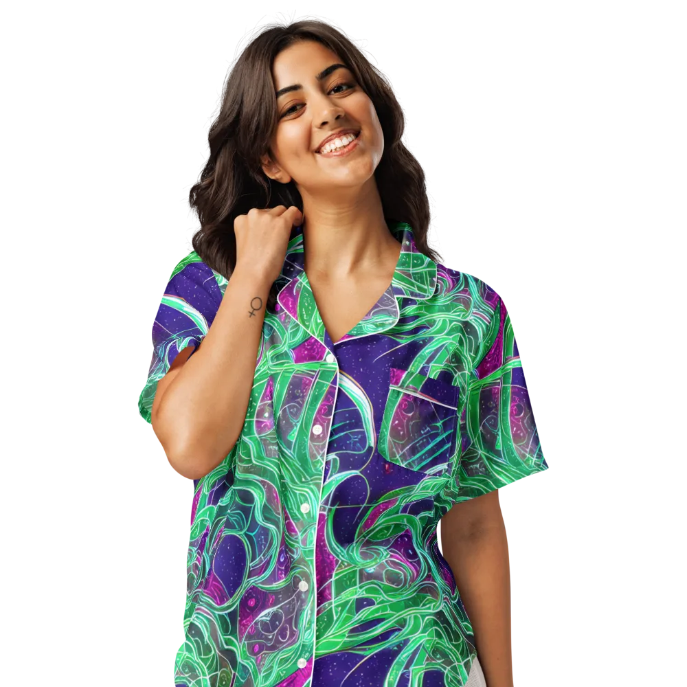 Emerald Starflow on Women's Short Sleeve Pajama Top — Front