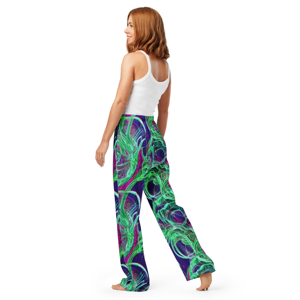 Emerald Starflow on Women's Pajama Pants — Back