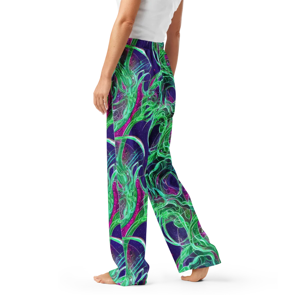 Emerald Starflow on Women's Pajama Pants — Left