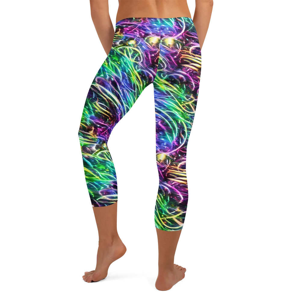 Nightglow Waves on Capri Leggings — Back