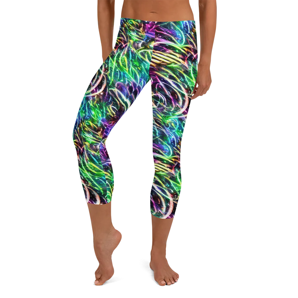 Nightglow Waves on Capri Leggings — Front