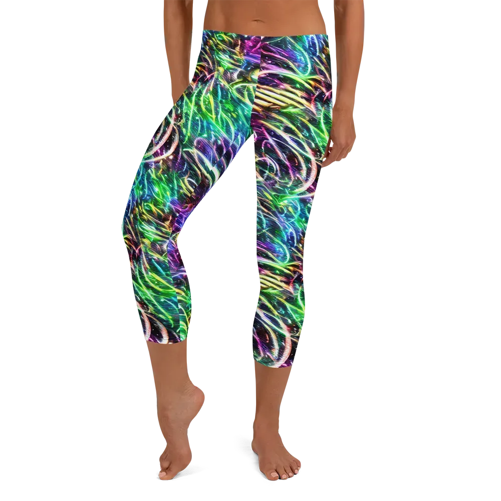 Nightglow Waves on Capri Leggings — Front