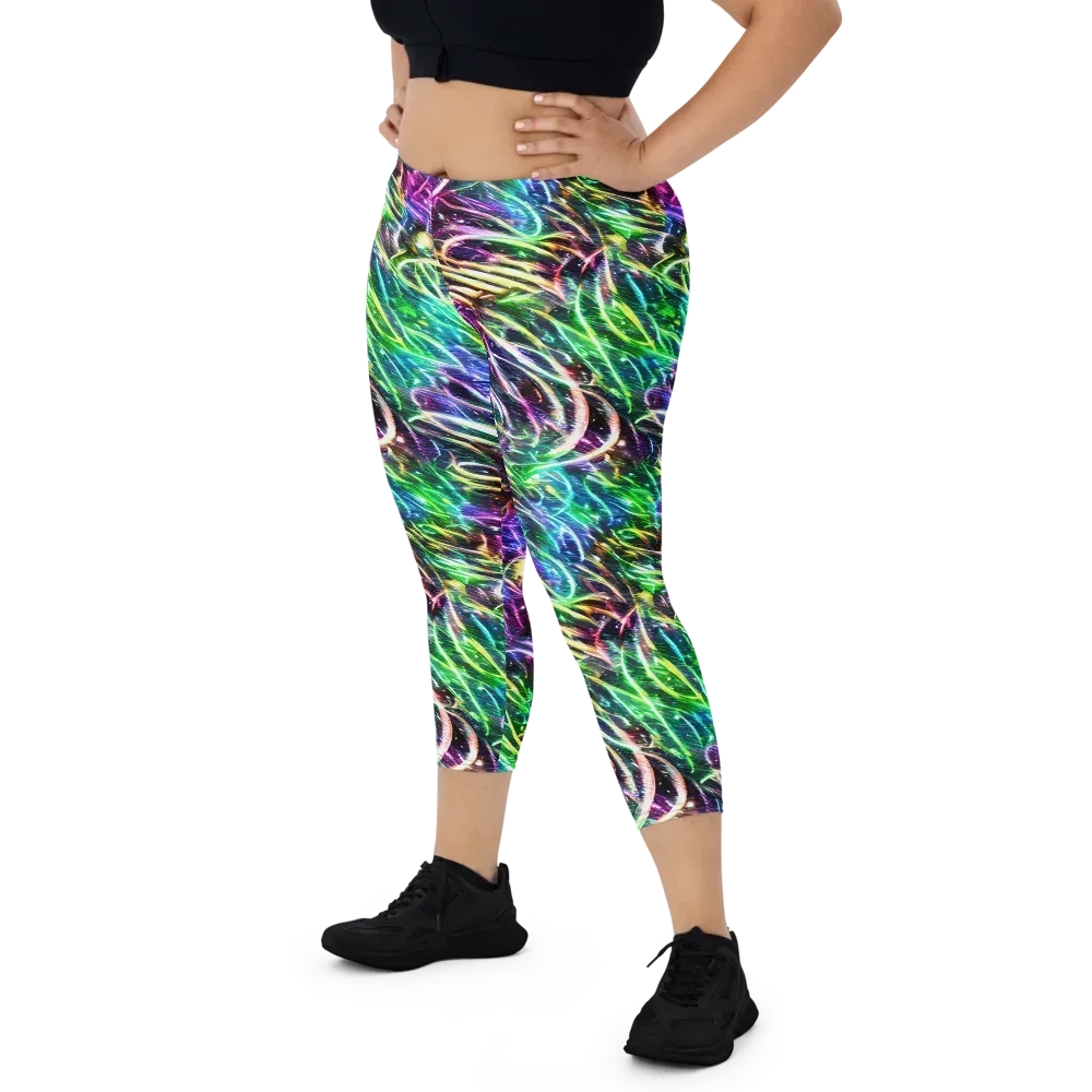 Nightglow Waves on Capri Leggings — Front
