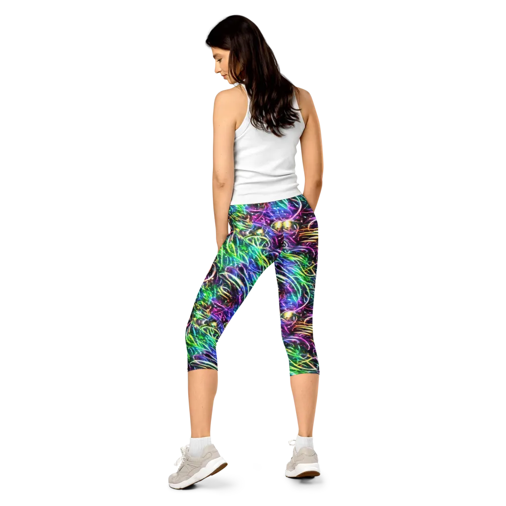 Nightglow Waves on Capri Leggings — Back