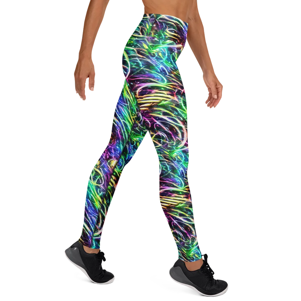 Nightglow Waves on Yoga Leggings — Right