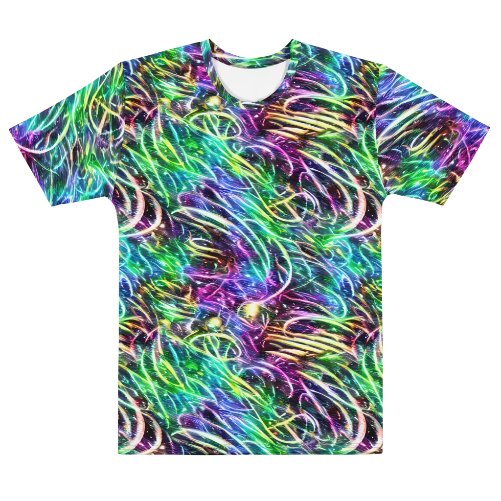 Nightglow Waves on Men's Cotton Crew Neck T-Shirt — Front