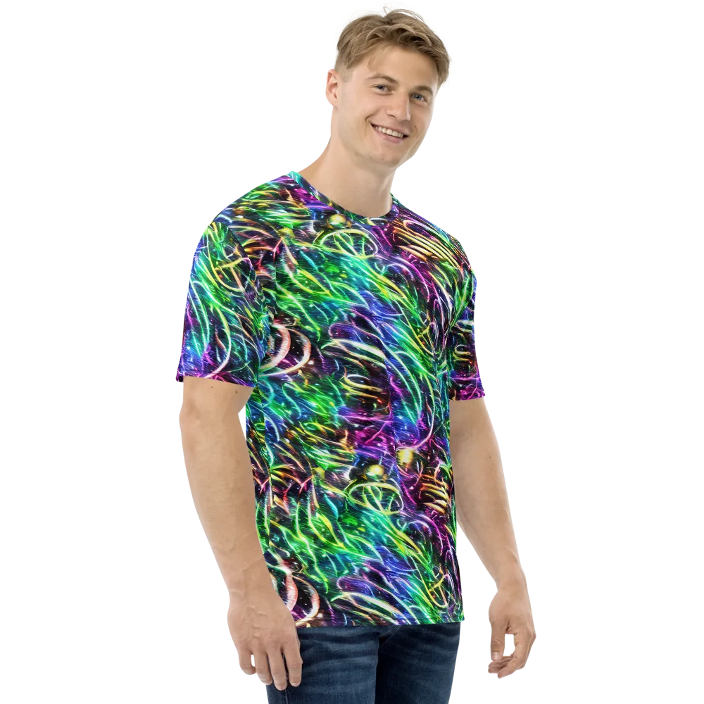 Nightglow Waves on Men's Crew Neck T-Shirt — Right