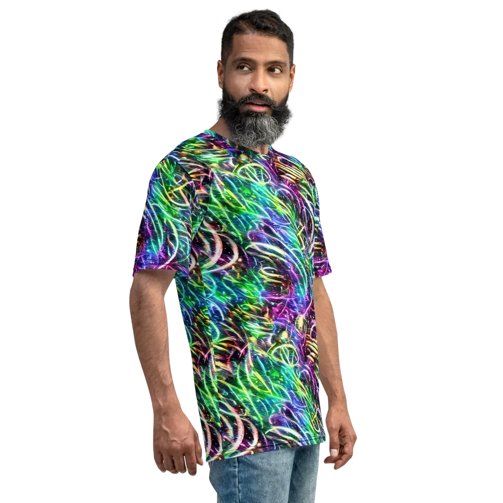 Nightglow Waves on Men's Crew Neck T-Shirt — Right
