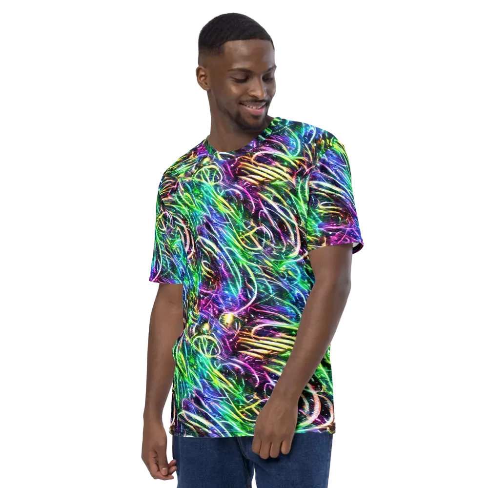 Nightglow Waves on Men's Crew Neck T-Shirt — Left