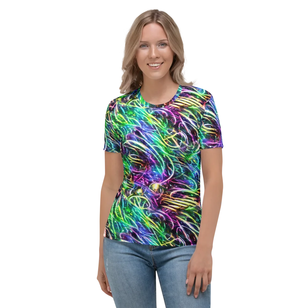 Nightglow Waves on Women's Crew Neck T-Shirt — Front