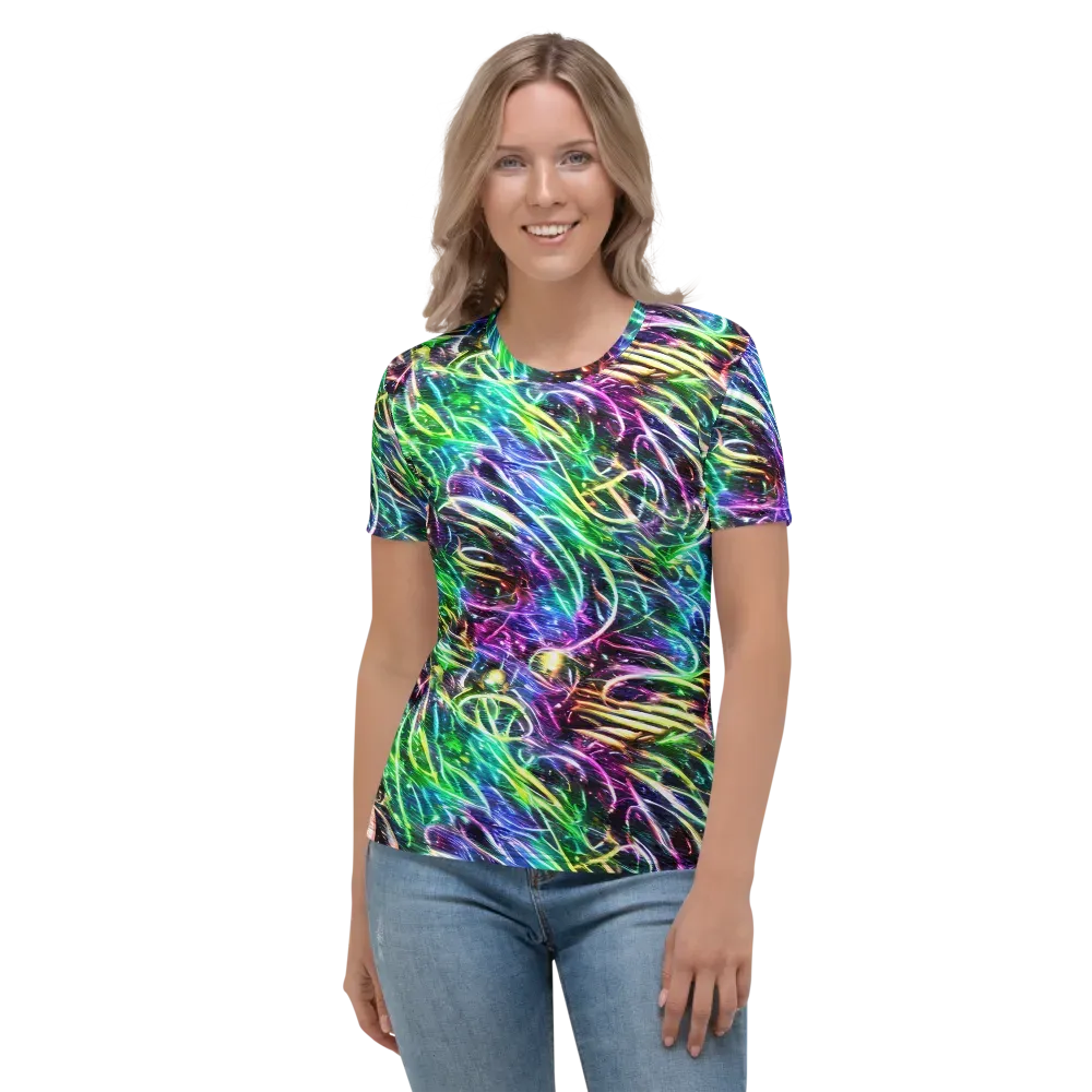 Nightglow Waves on Women's Crew Neck T-Shirt — Front