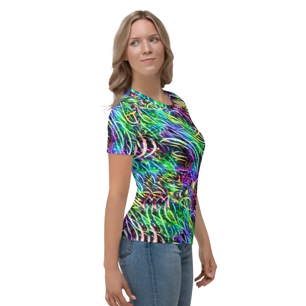 Nightglow Waves on Women's Crew Neck T-Shirt — Right
