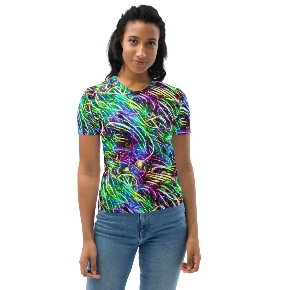 Nightglow Waves on Women's Crew Neck T-Shirt — Front