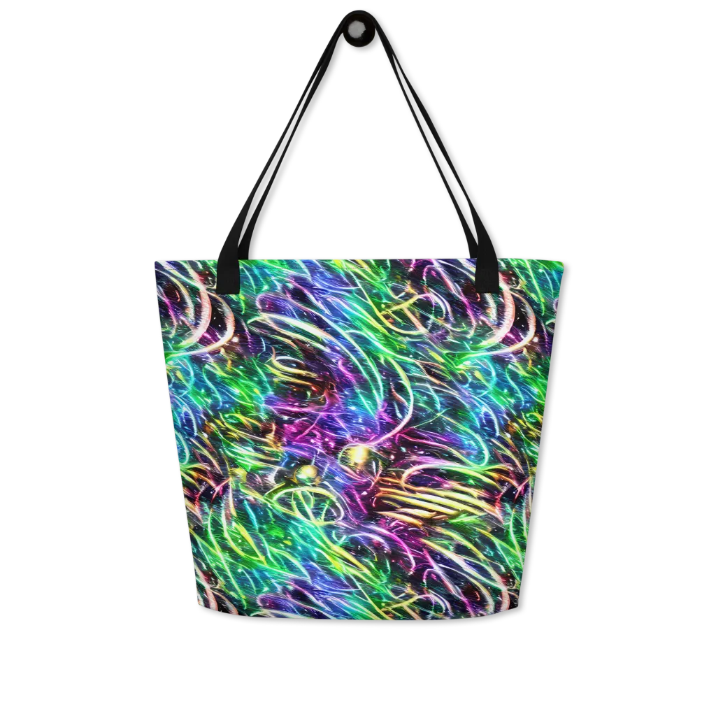 Nightglow Waves on Large Tote Bag W/ Pocket — Front