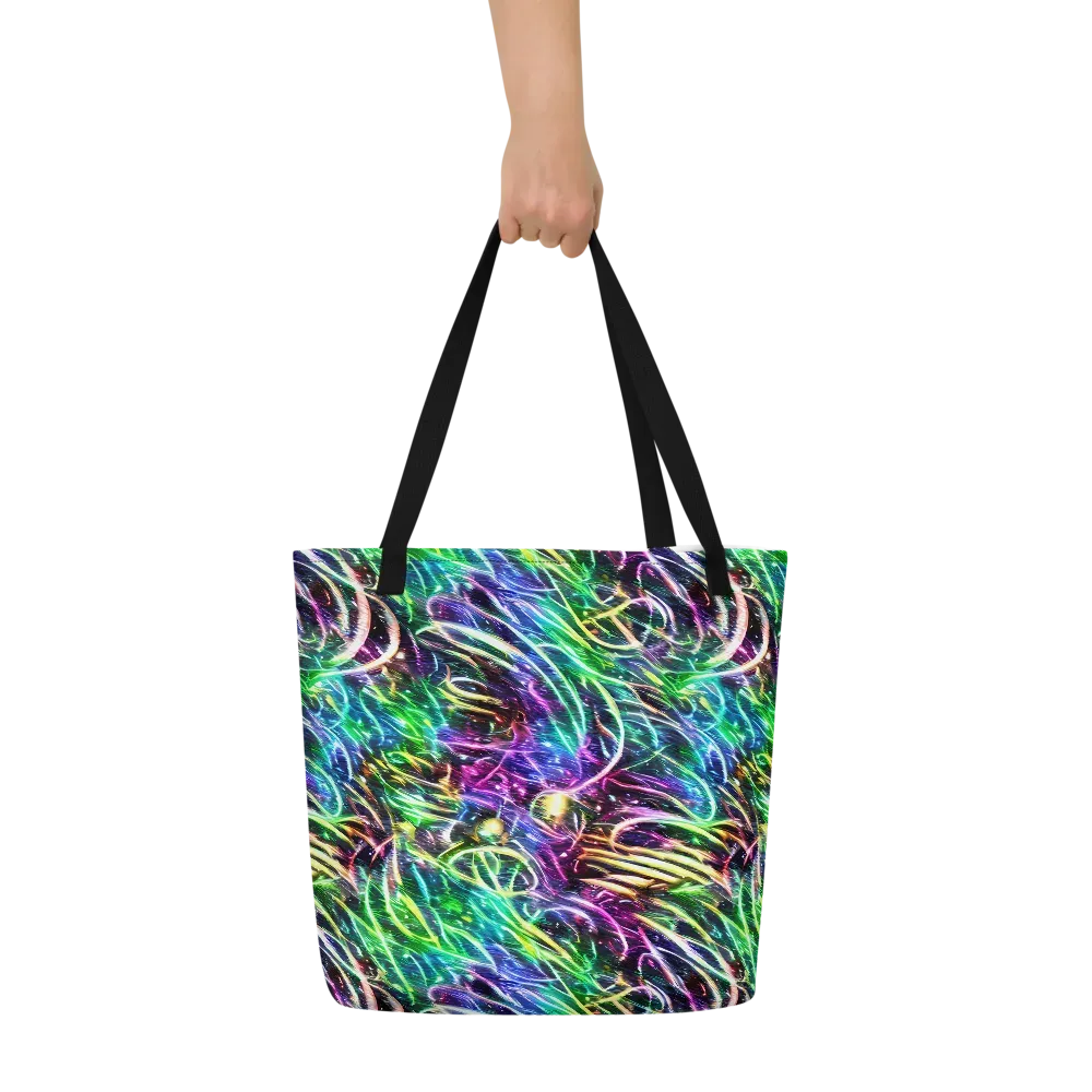 Nightglow Waves on Large Tote Bag W/ Pocket — Front