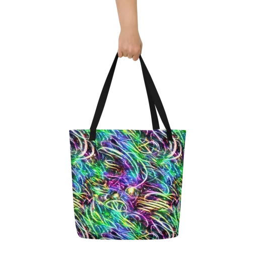 Nightglow Waves on a Large Tote Bag W/ Pocket