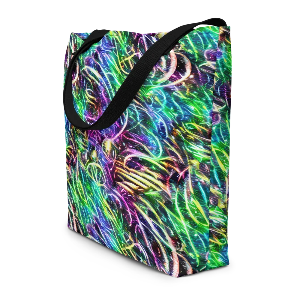 Nightglow Waves on Large Tote Bag W/ Pocket — Front