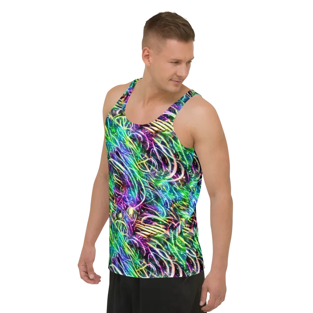 Nightglow Waves on Men's Tank Top — Left Front