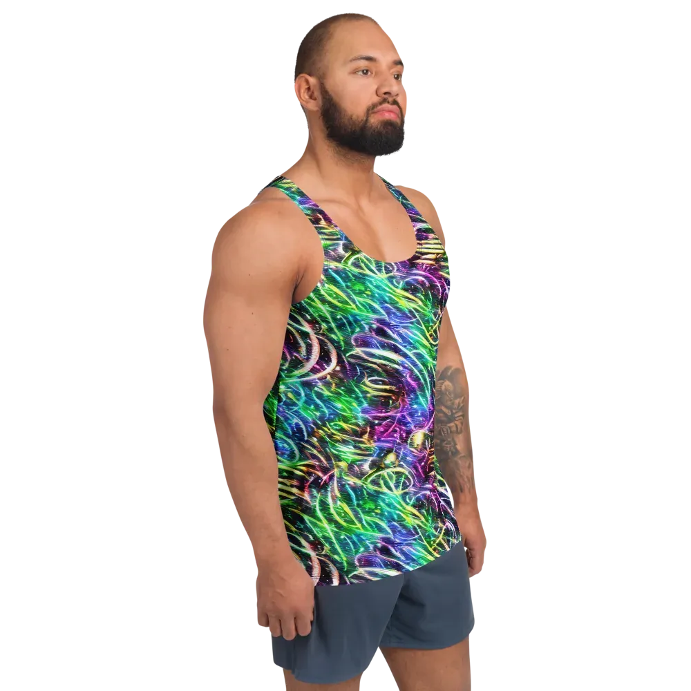 Nightglow Waves on Men's Tank Top — Right Front
