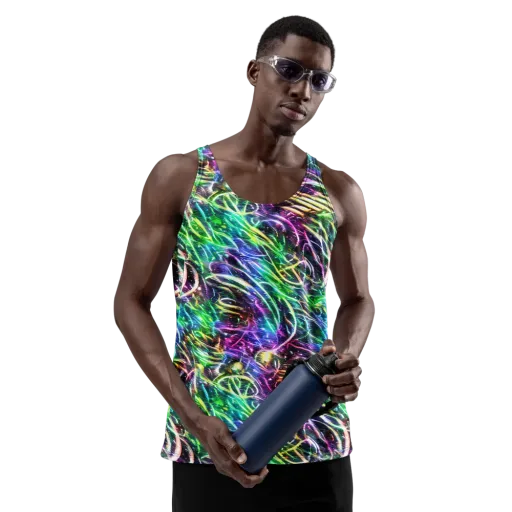 Nightglow Waves on a Men's Tank Top