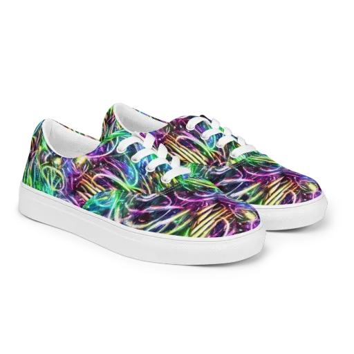Nightglow Waves on a Men's Lace-Up Canvas Shoes