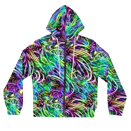 Nightglow Waves on a Women's Full-Zip Hoodie