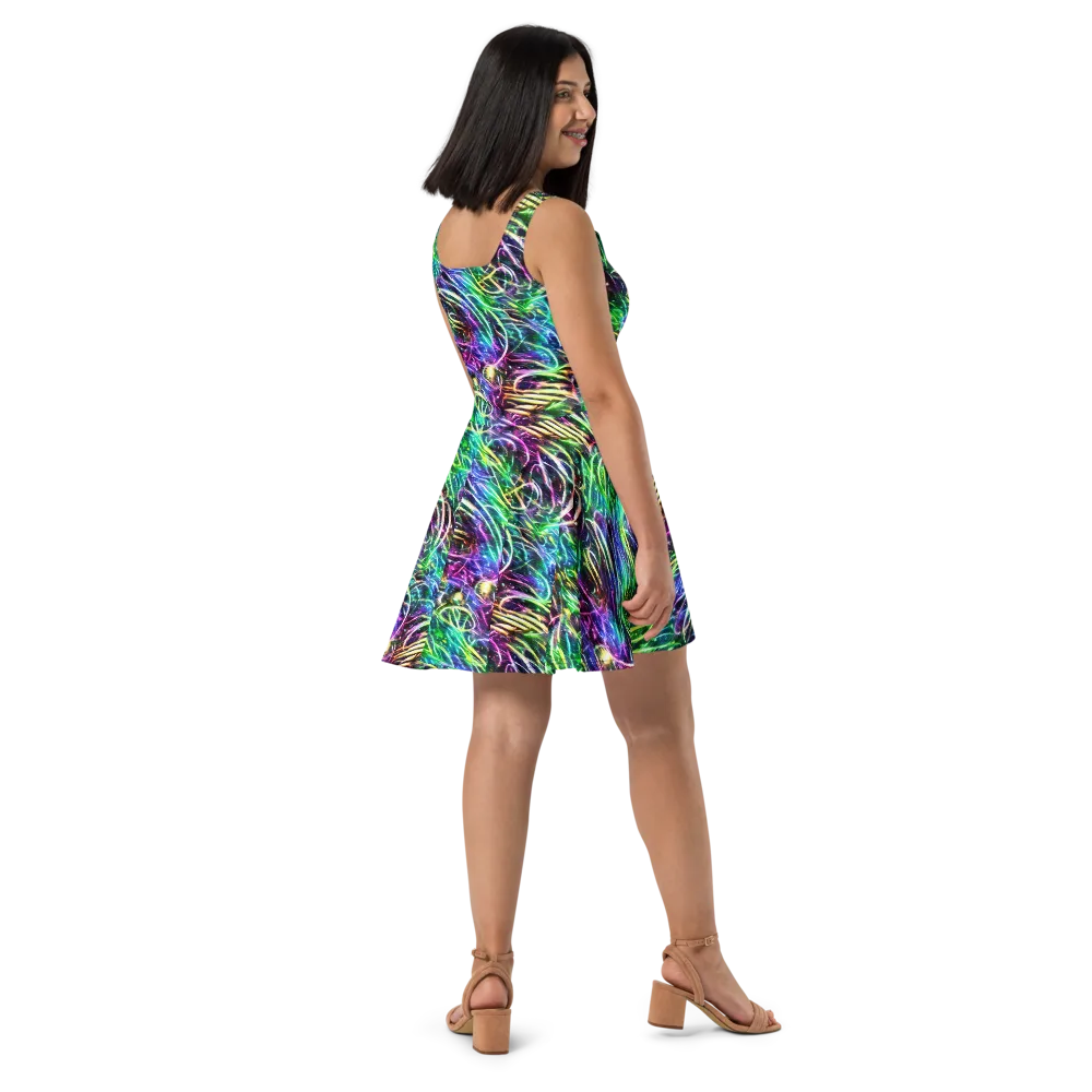 Nightglow Waves on Skater Dress — Right