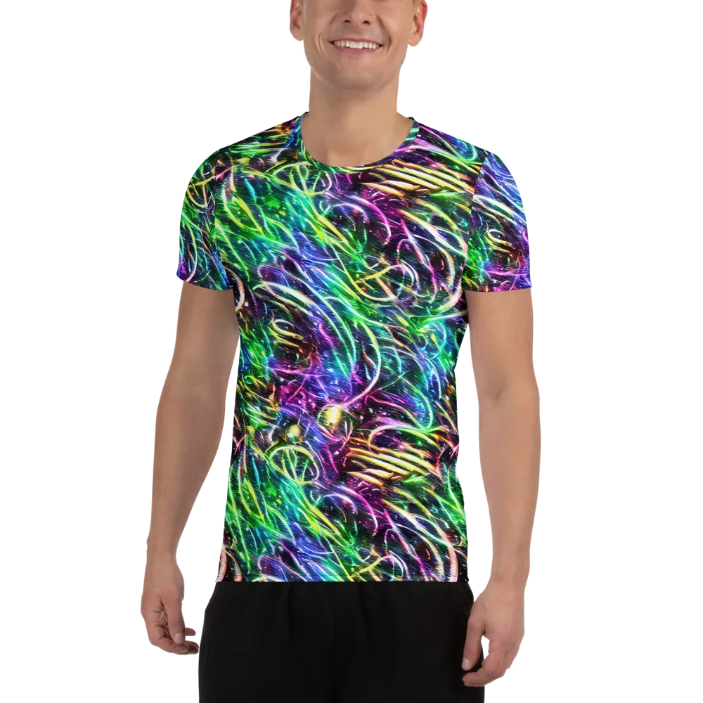 Nightglow Waves on Men's Athletic T-Shirt — Front