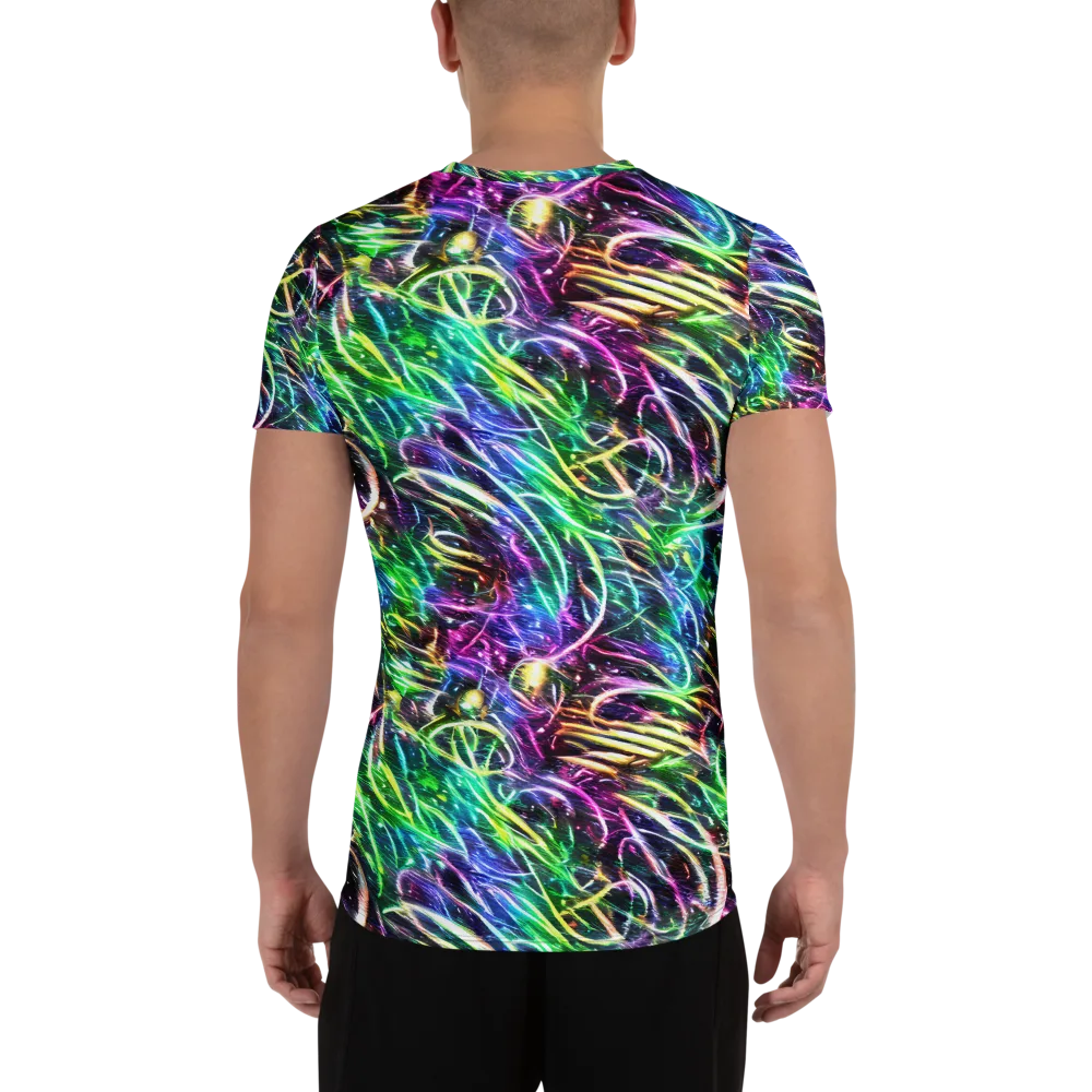 Nightglow Waves on Men's Athletic T-Shirt — Back