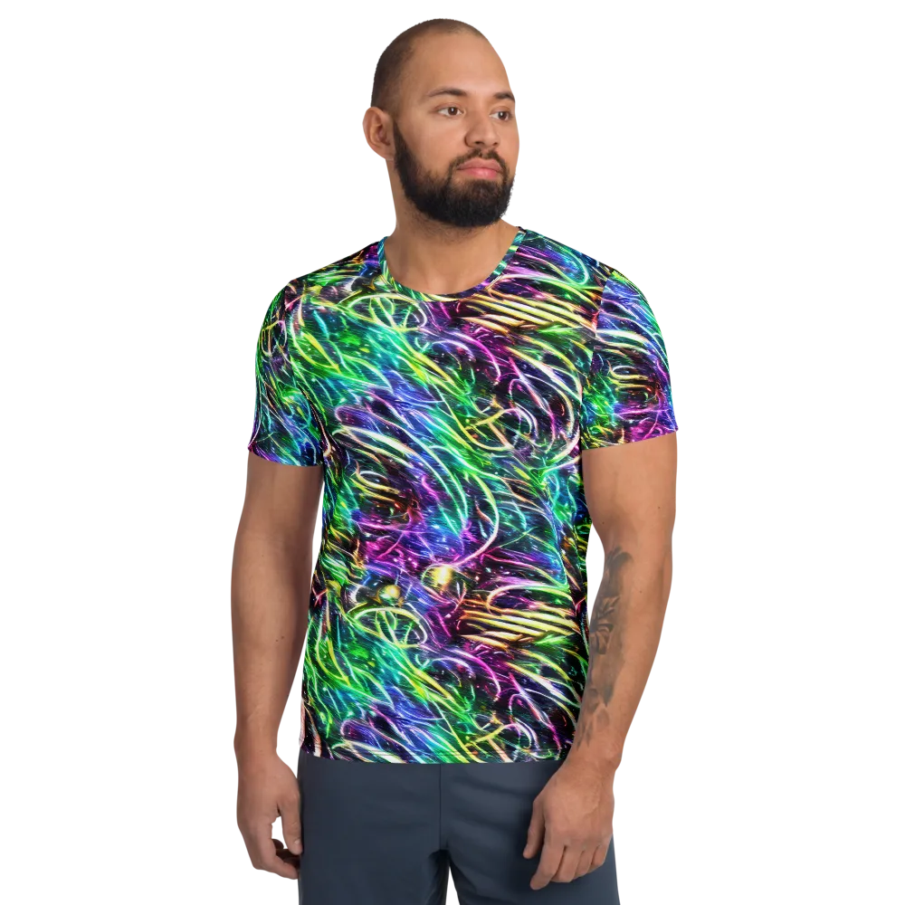 Nightglow Waves on Men's Athletic T-Shirt — Front