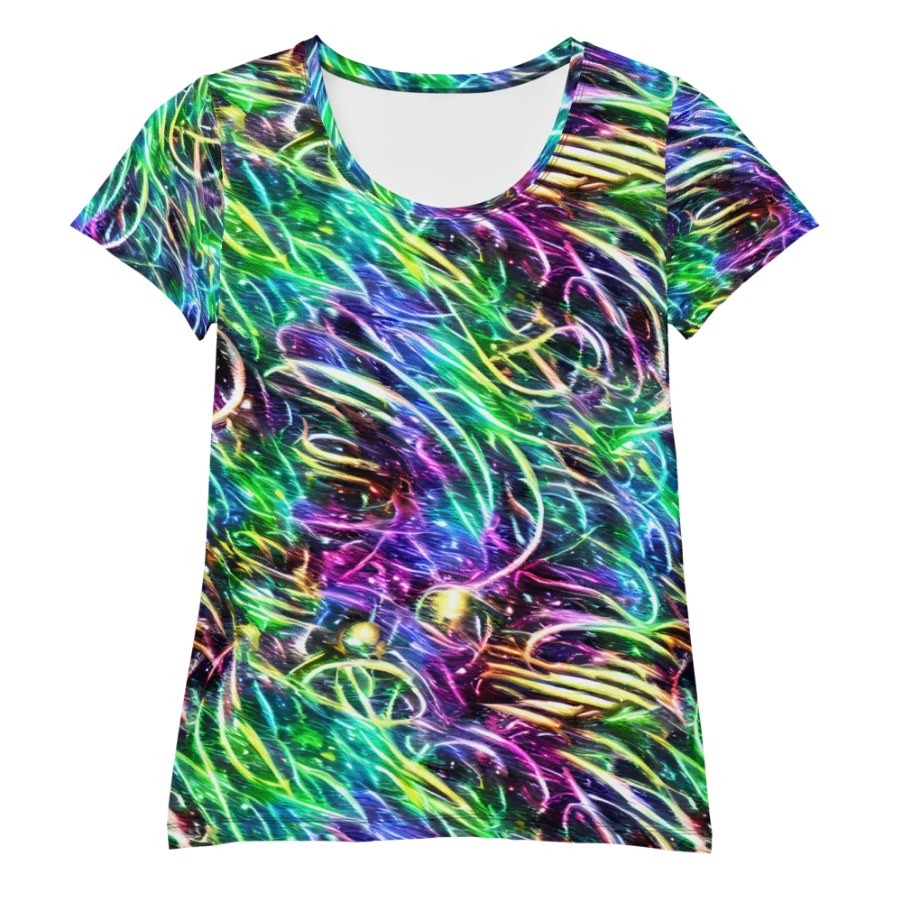 Nightglow Waves on Women's Athletic T-Shirt — Front