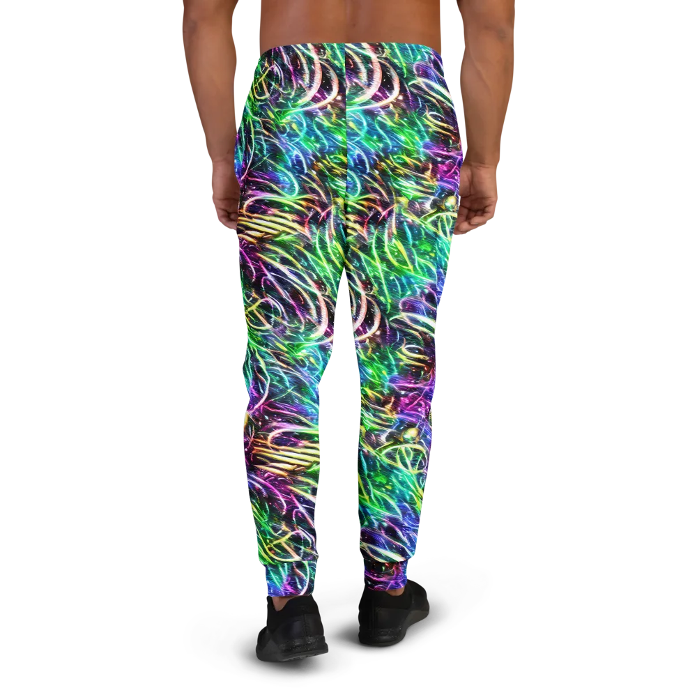 Nightglow Waves on Men's Joggers — Back