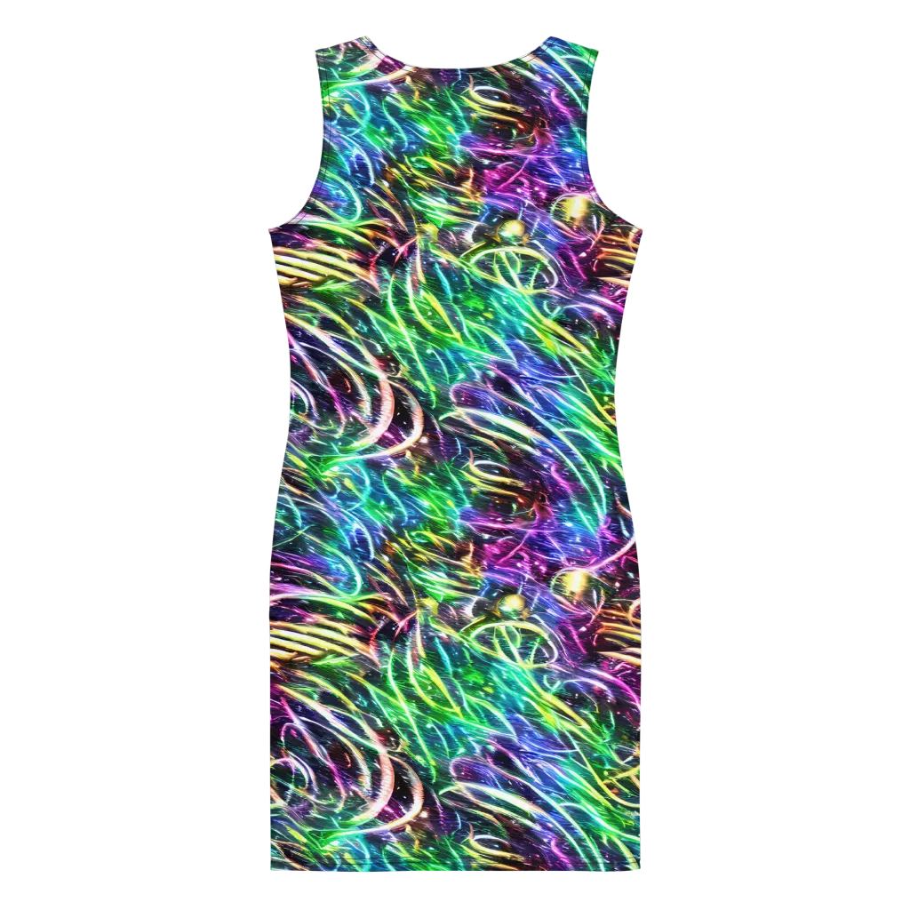Nightglow Waves on Bodycon Dress — Back