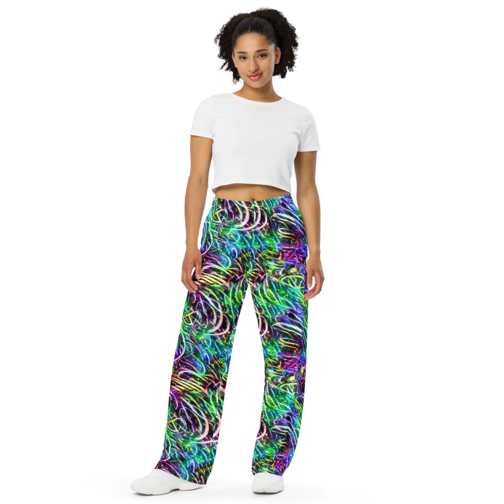 Nightglow Waves on Wide-Leg Pants — Front