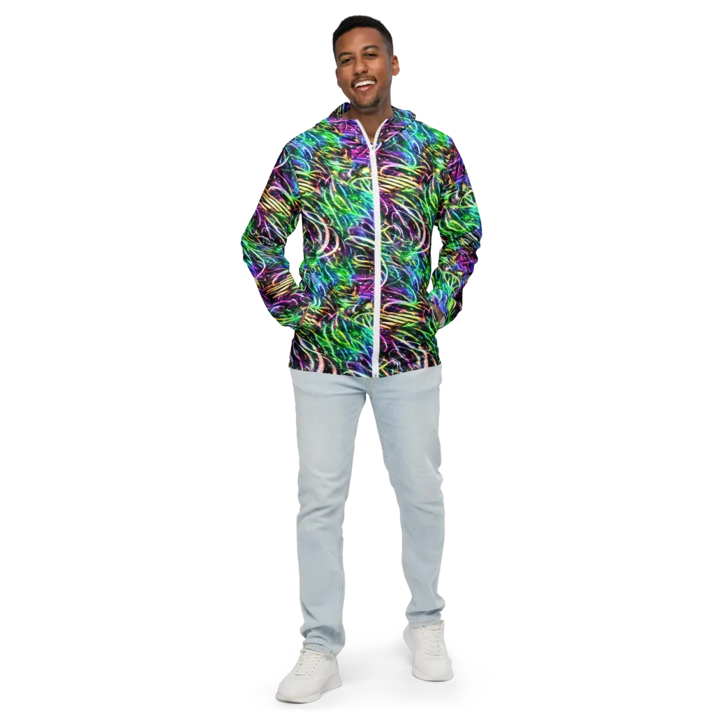 Nightglow Waves on Men's Windbreaker — Front