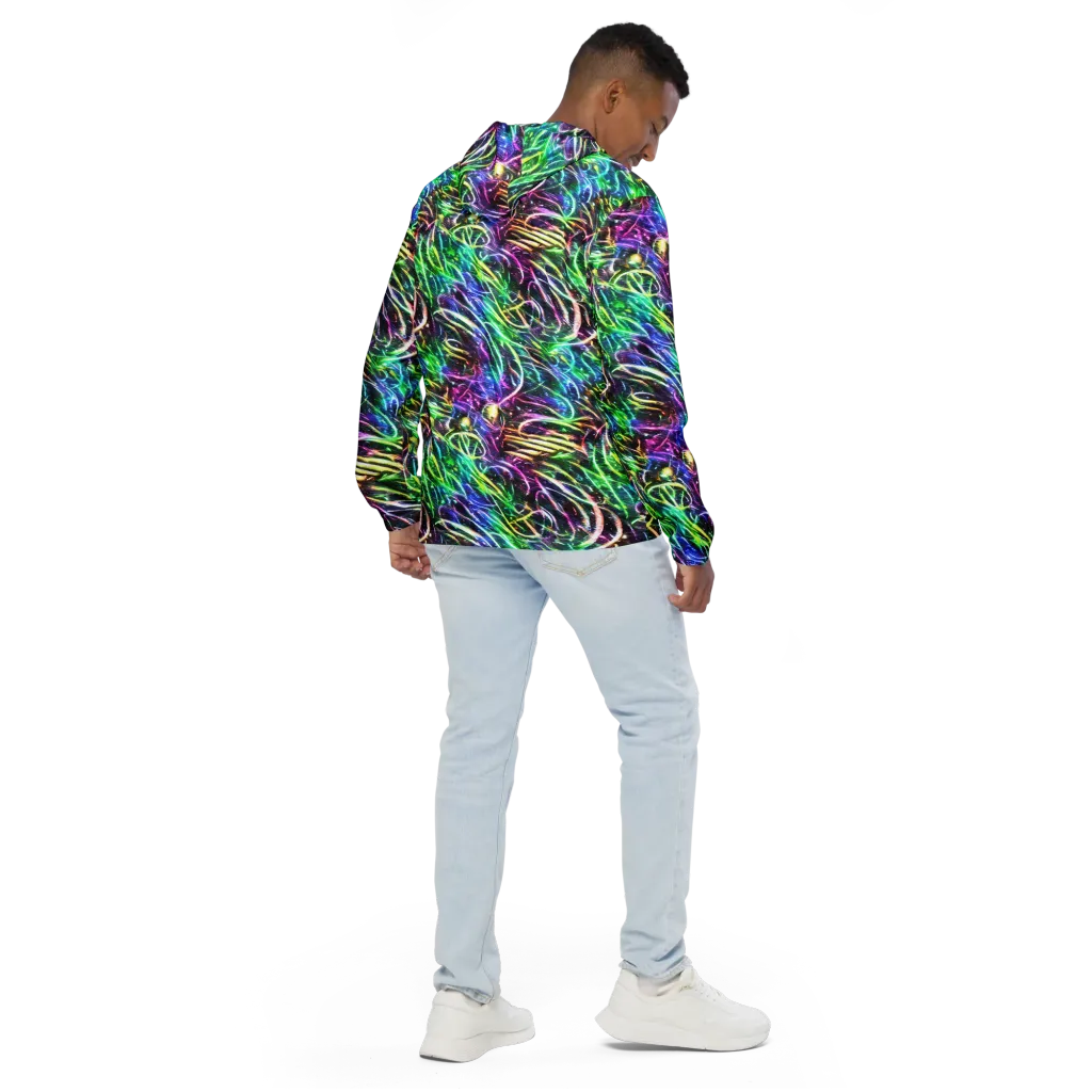 Nightglow Waves on Men's Windbreaker — Back