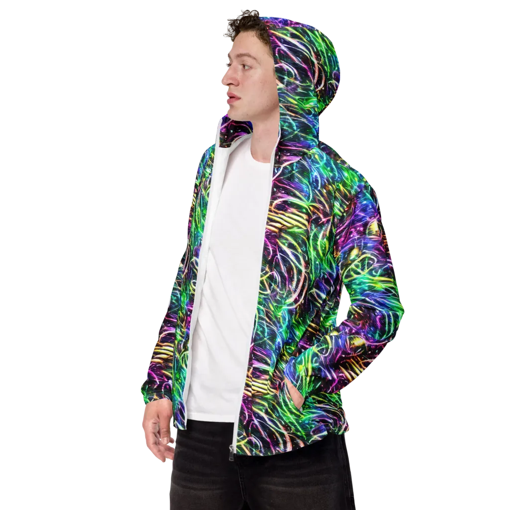 Nightglow Waves on Men's Windbreaker — Left Front