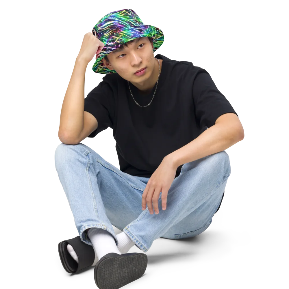 Nightglow Waves on Reversible Bucket Hat — Front 2 Inside