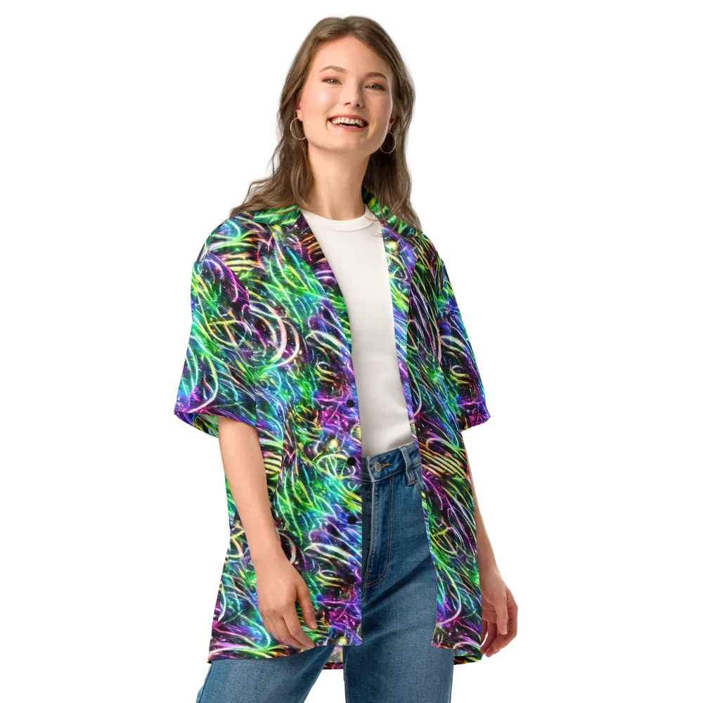 Nightglow Waves on Button Shirt — Front