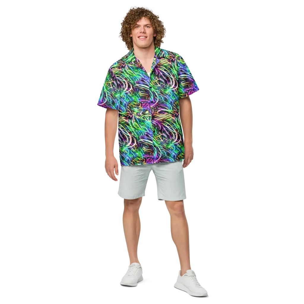 Nightglow Waves on Button Shirt — Front