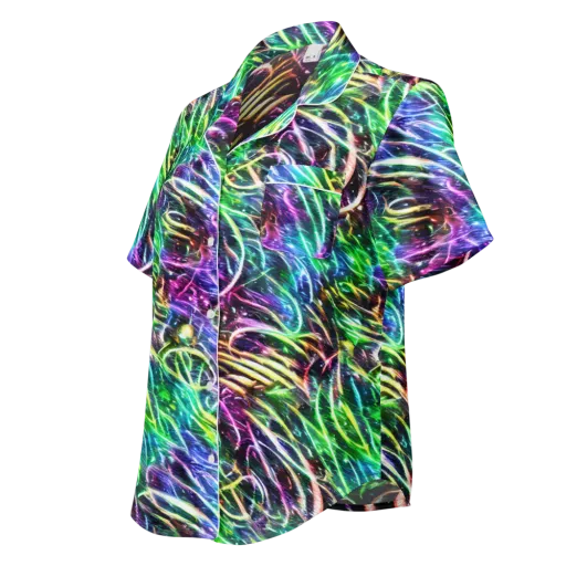 Nightglow Waves on a Women's Short Sleeve Pajama Top