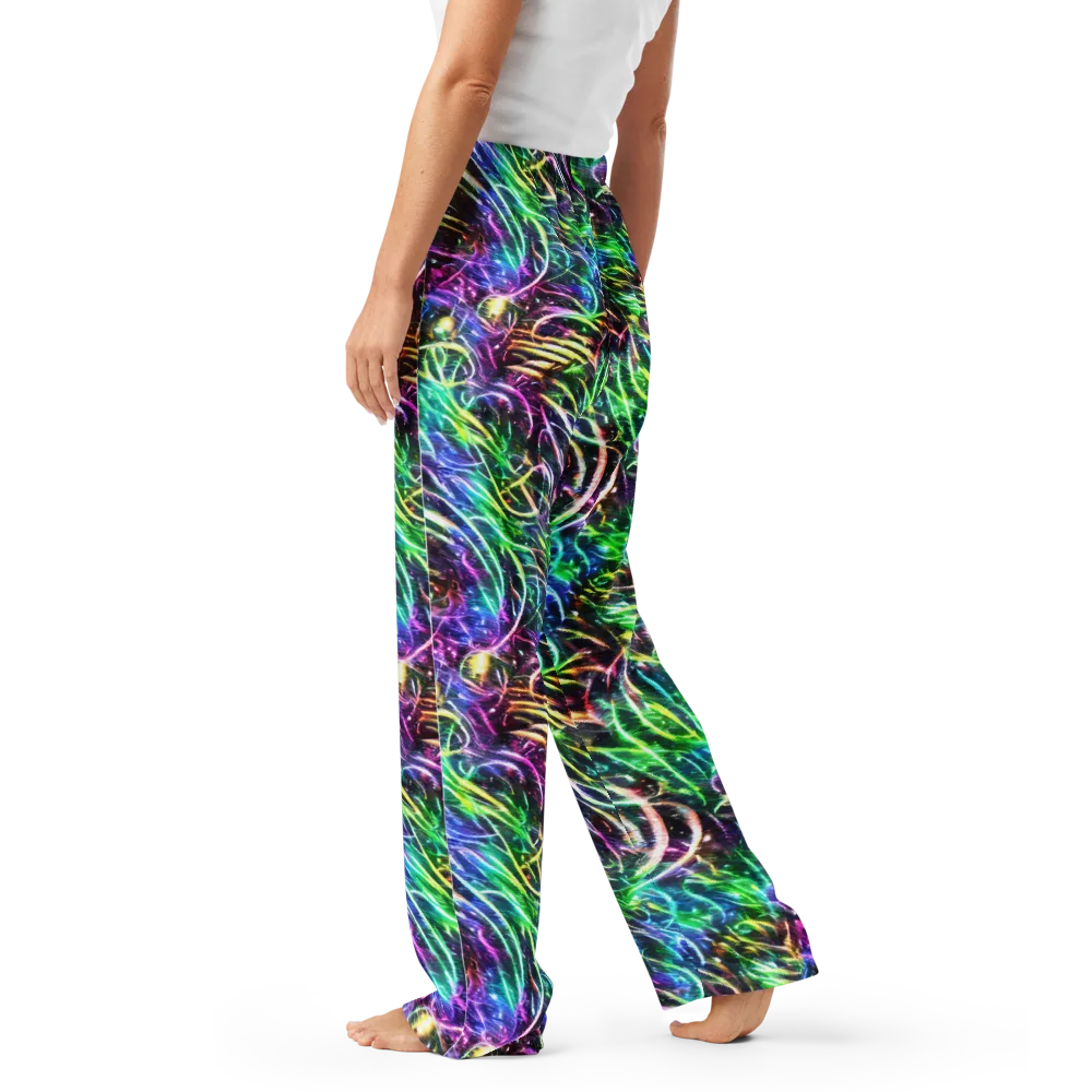 Nightglow Waves on Women's Pajama Pants — Left