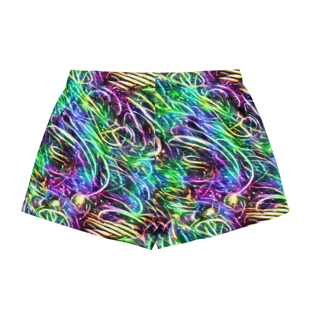 Nightglow Waves on Women's Pajama Shorts — Back